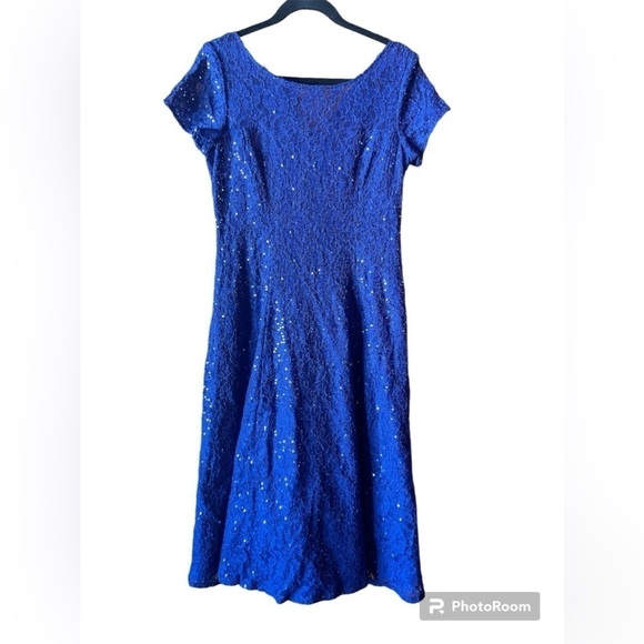 SLNY Classic and elegant, SL Fashions' sequin-scattered lace dress NWT SIZE 6 - Picture 6 of 8